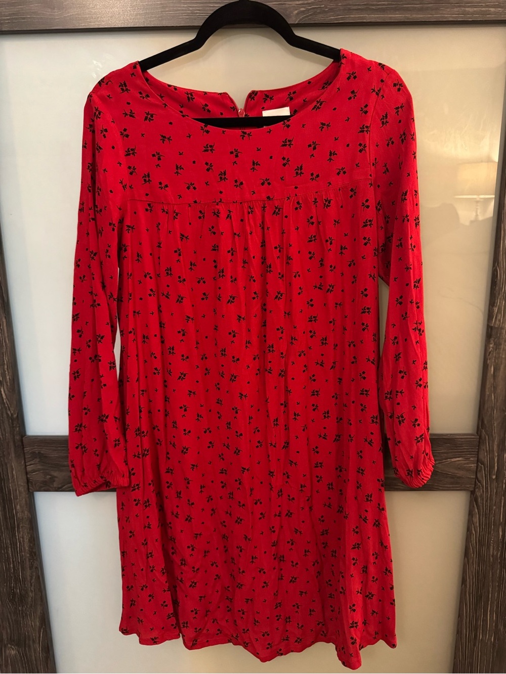 The Nines by Hatch Red Dress with Black Floral Print